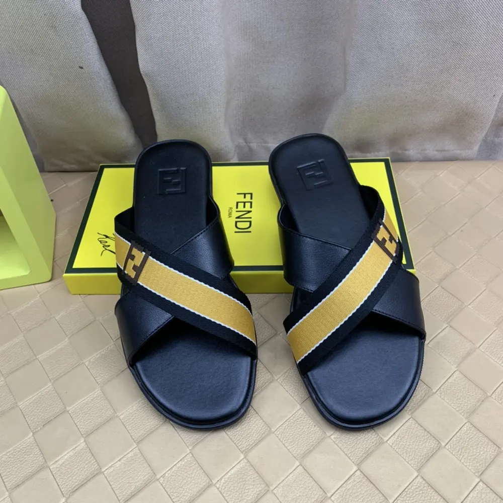 Fendi slippers imported original webbing