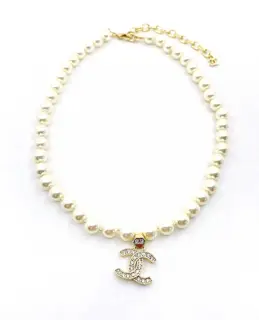 Chanel all-pearl letter necklace
