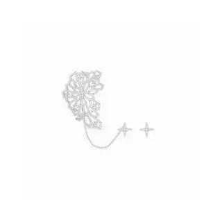 Apm monaco asymmetrical hollow ear bone clip large earrings