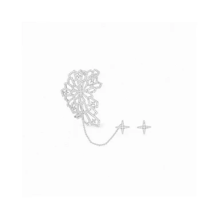 Apm monaco asymmetrical hollow ear bone clip large earrings