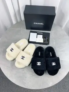Chanel Thick-soled Furry Slippers Wool Slippers