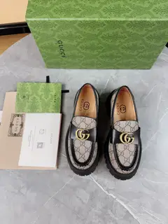 Gucci Double GG Grooved Thick-soled Loafers. Original 1:1 creation. Superb quality