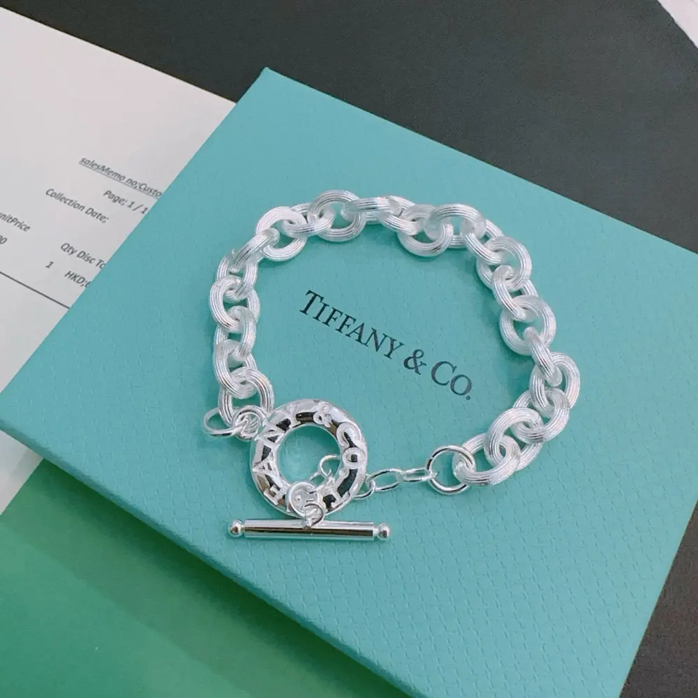 Tiffany multi-element agate silver style bracelet