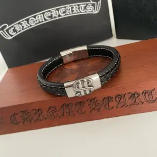 Chrome Hearts Classic Vintage S-Shaped Leather Bracelet