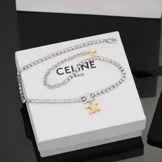 Celine Arc de Triomphe diamond thin chain necklace