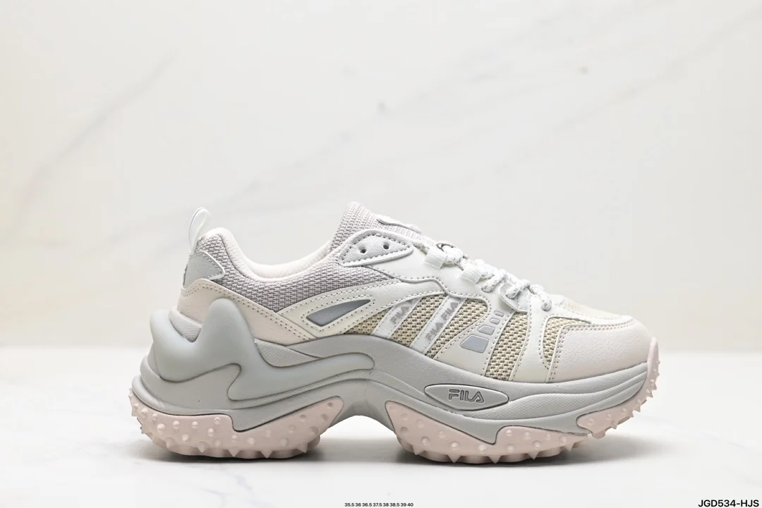 FILA Fishbone 3.0 Mesh Leather Comfortable and Versatile Thick-soled Low-top Comfortable F12W411105FSW