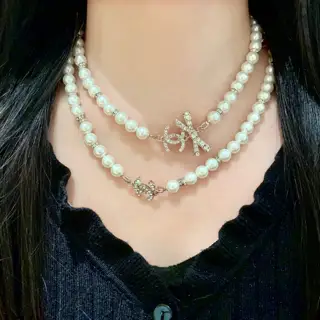 Chanel Pearl Letter Chain Sweater Chain Necklace
