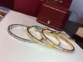 Cartier narrow version LOVE star bracelet Imported sub-gold electroplated 18k rose