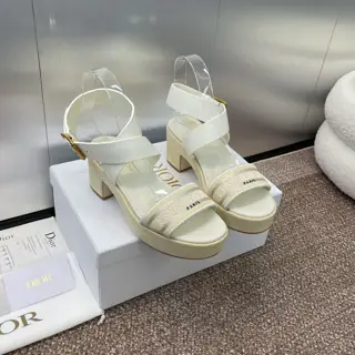 Dior 2024 Spring/Summer new iviera Dway cross-strap high-heeled women’s shoes CD letter logo
