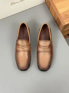 Santoni super soft leather loafers