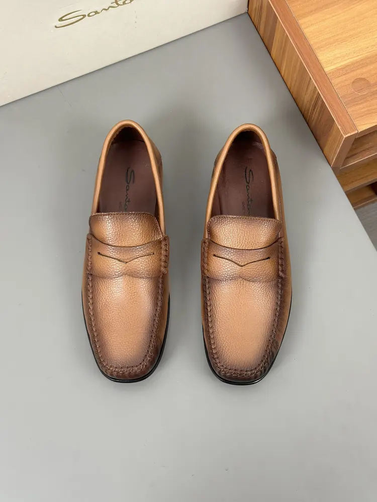 Santoni super soft leather loafers