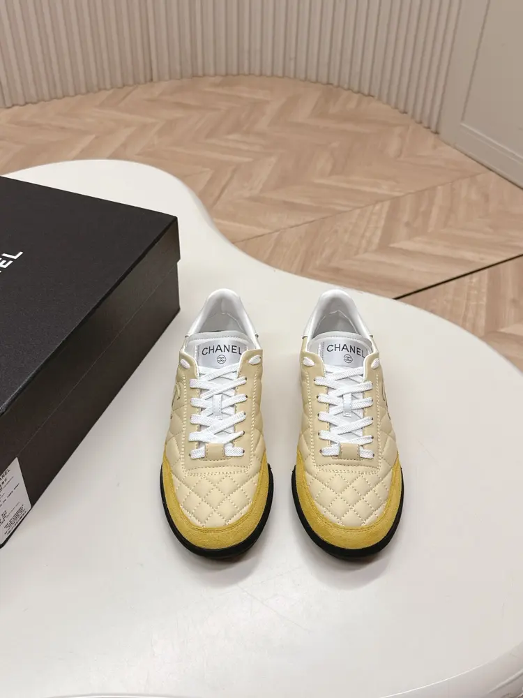 Chanel diamond-patterned sneakers