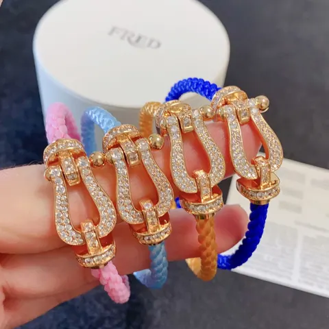 FRED colorful series champagne gold buckle full diamond