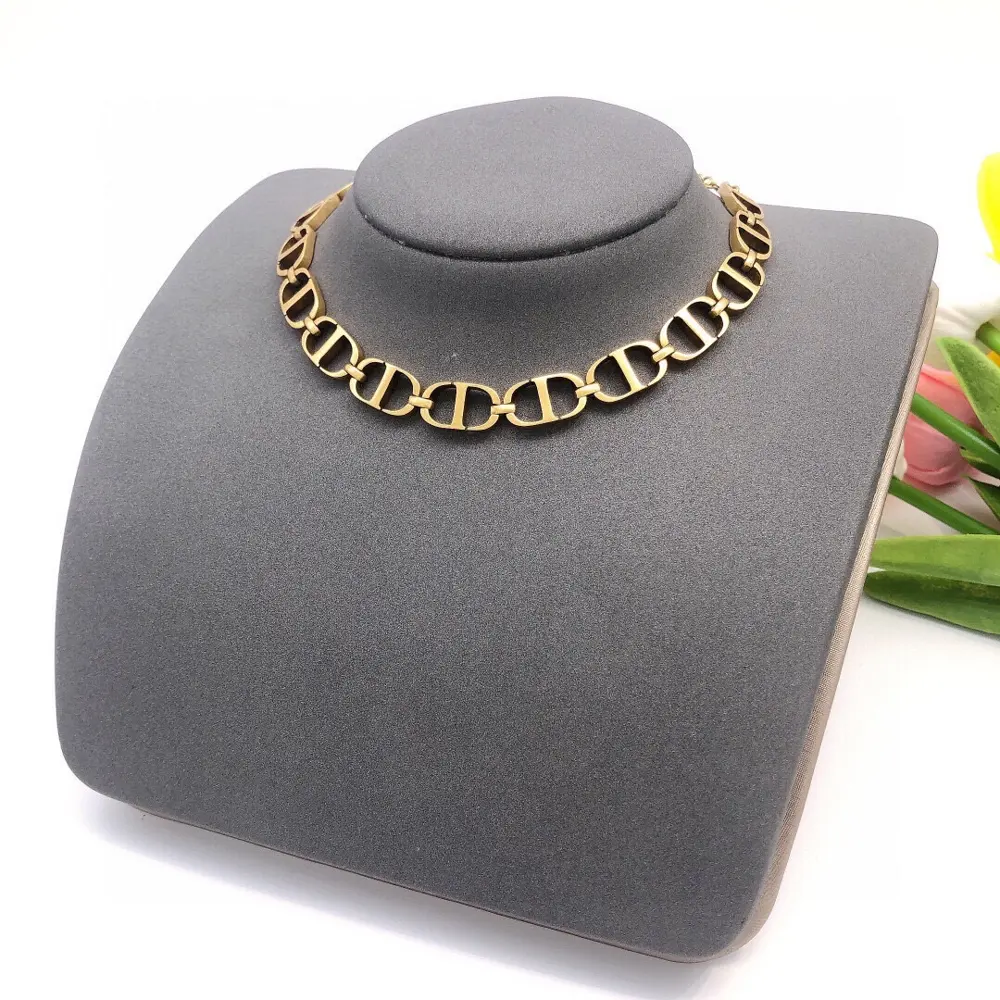 DIOR original new product CD letter necklace high-end quality