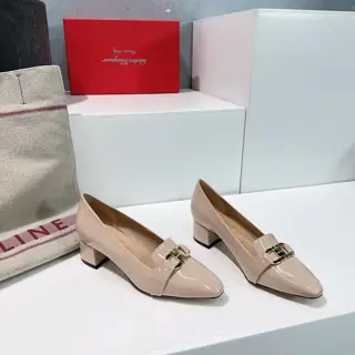 Salvatore Ferragamo FERRAGAMO24/New spring and summer Ferragamo hardware buckle thick heel