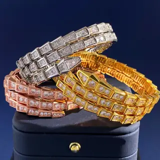 Bvlgari Classic Three-Circle Spring Snake Knuckle Bracelet