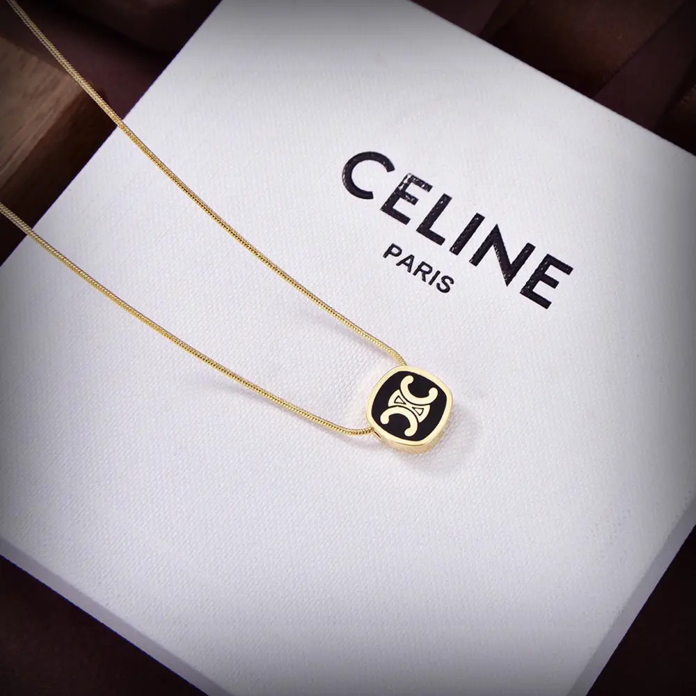 Celine gold Arc de Triomphe necklace