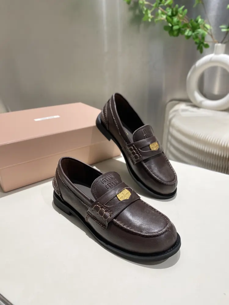 Miu Miu Miu 2025 Autumn and Winter Miu New Coin Loafers