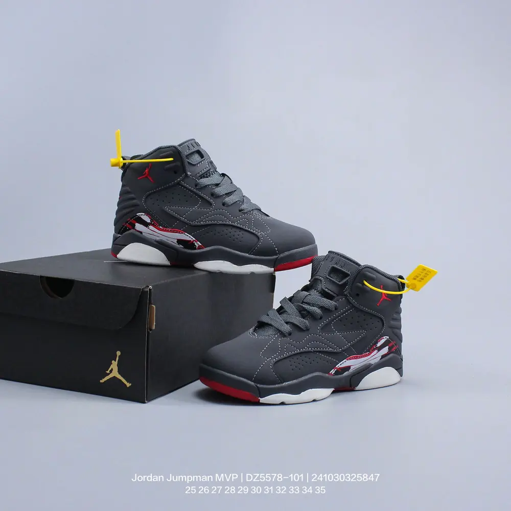 Jordan Jumpman MVP wear-resistant and breathable mid-cut children’s basketball shoes DZ5578-101