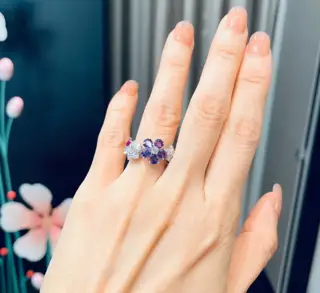 Van Cleef & Arpels Colored Diamond Floral Ring