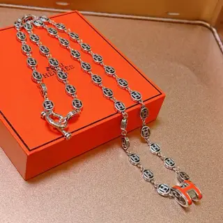 HERMES necklace H disc series jewelry imported and customized. High-end chain classic match