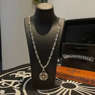 Chrome Hearts cross flower ball necklace