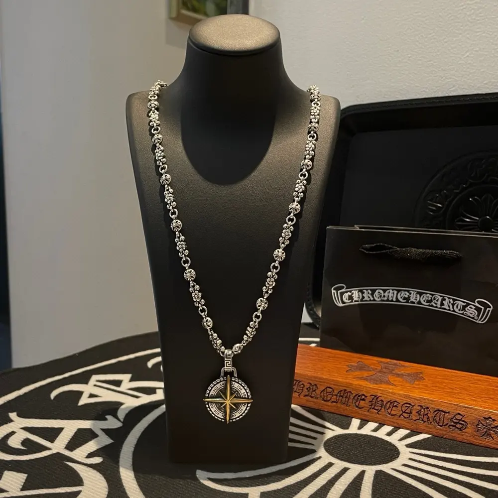 Chrome Hearts cross flower ball necklace