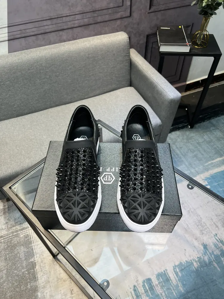 PhiliPP Plein casual shoes. Imported cowhide upper + sheepskin lining