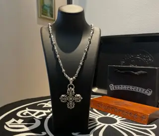 Chrome Hearts【Counter Quality】Chrome Hearts Classic Retro Necklace Cross Flame Pendant