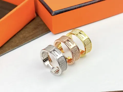 Hermes H full diamond ring 678 sizes available Street style fashionista must-have item