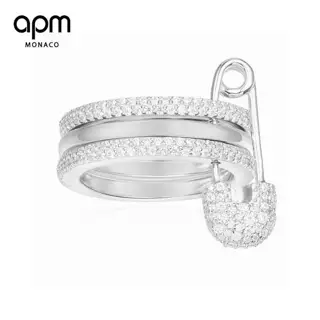 APM Monaco white diamond pin ring