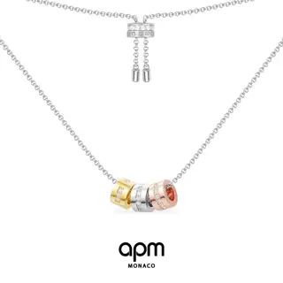 Apm monaco new Morse code three-color pendant necklace