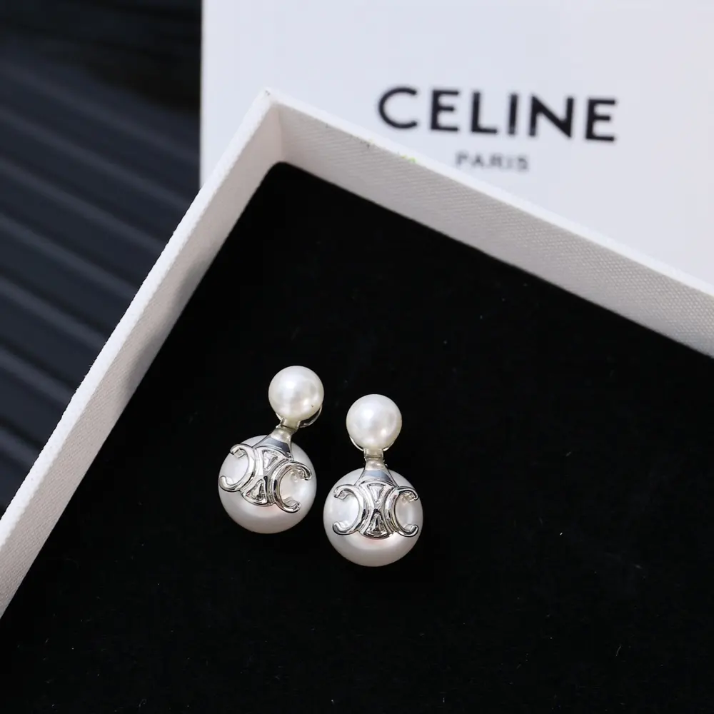 Celine Arc de Triomphe new pearl light bulb earrings