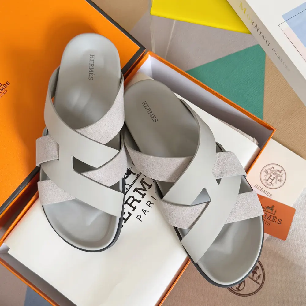 Hermès Kazimir series cross webbing waterproof platform sandals retro second uncle shoes H