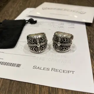 Chrome Hearts Oval Cross Ring Vine Watcher Ring GD Same Style