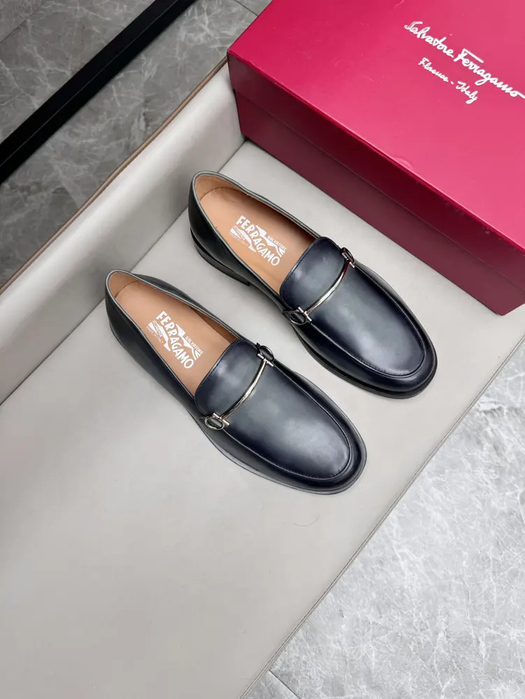 Salvatore Ferragamo men’s business casual leather shoes with leather soles|Imported suede