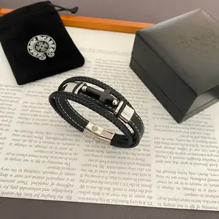 Chrome Hearts cross leather bracelet