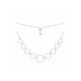 Apm monaco multi-circle pavé pearl necklace sweater chain