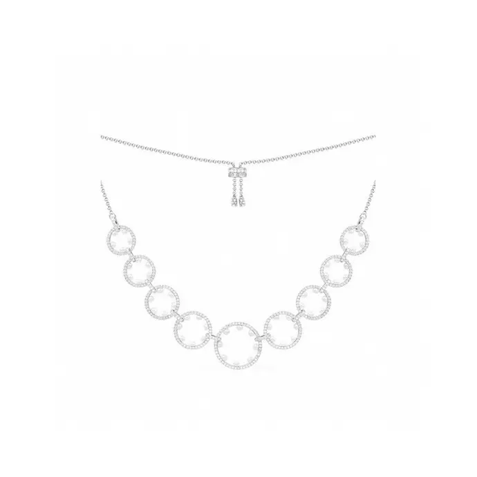 Apm monaco multi-circle pavé pearl necklace sweater chain
