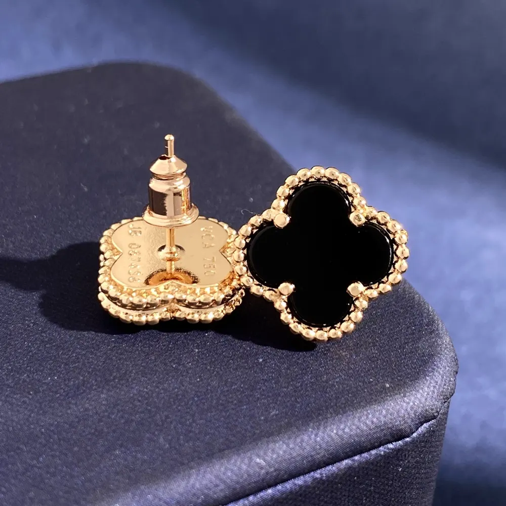 Van Cleef & Arpels Four-leaf Clover Single Flower Earrings