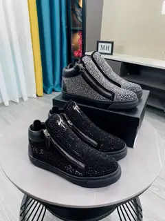 Giuseppe Zanotti high top diamond couple casual shoes