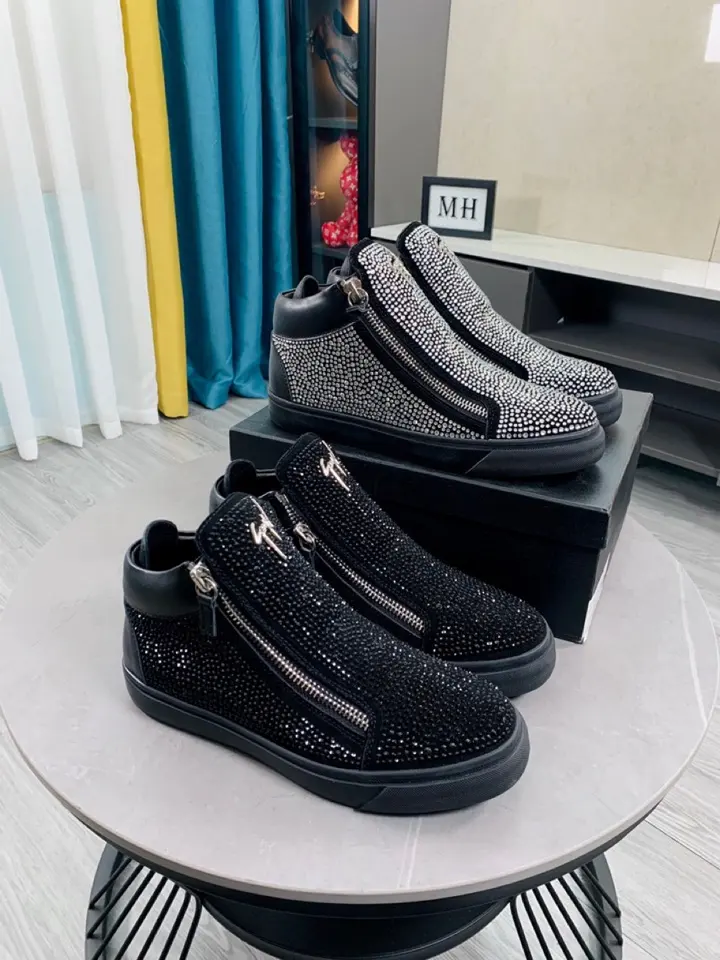 Giuseppe Zanotti high top diamond couple casual shoes