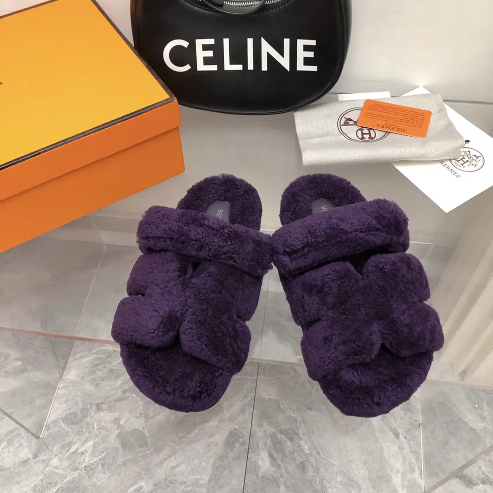 Hermès Fur Slippers