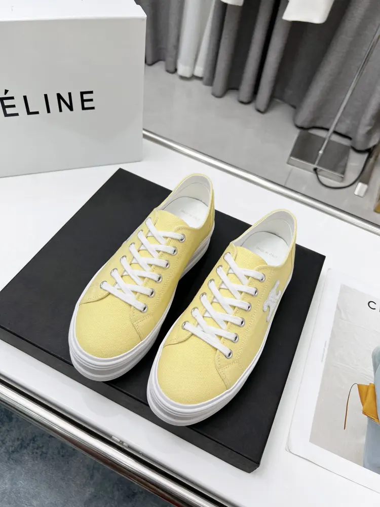 Celine patchwork leather canvas shoes
