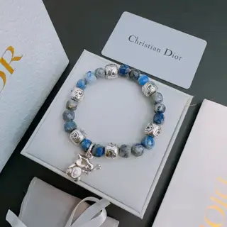DIOR Multi-element agate Thai silver style bracelet Same style as G-Dragon star Retro style