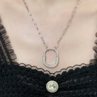 Tiffany lock diamond lock necklace