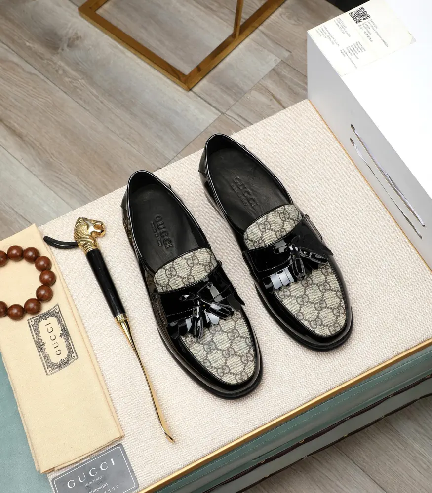 Gucci formal leather shoes Italy imported cowhide + top imported water-dyed cowhide lining