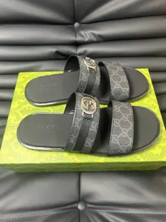 Gucci Double G Presbyopic Flip Flops Cross Sandals Thick Sole Slippers Beach Shoes