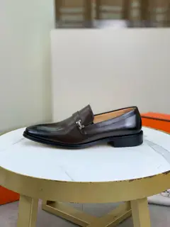 Hermès Men’s Fashion Formal and Casual Leather Shoes Slip-on Style