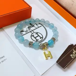 New product launch Hermas bracelet Luxury Hermes bracelet Lake blue stone bracelet for men
